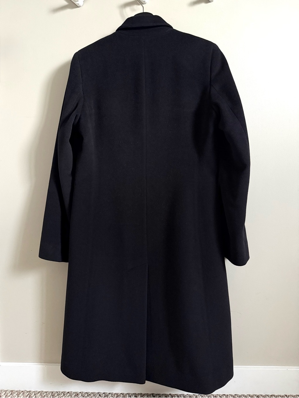 Holt Renfrew Angora Wool Black Coat A-line Single-Breasted Button Jacket Size 6 - Picture 6 of 11